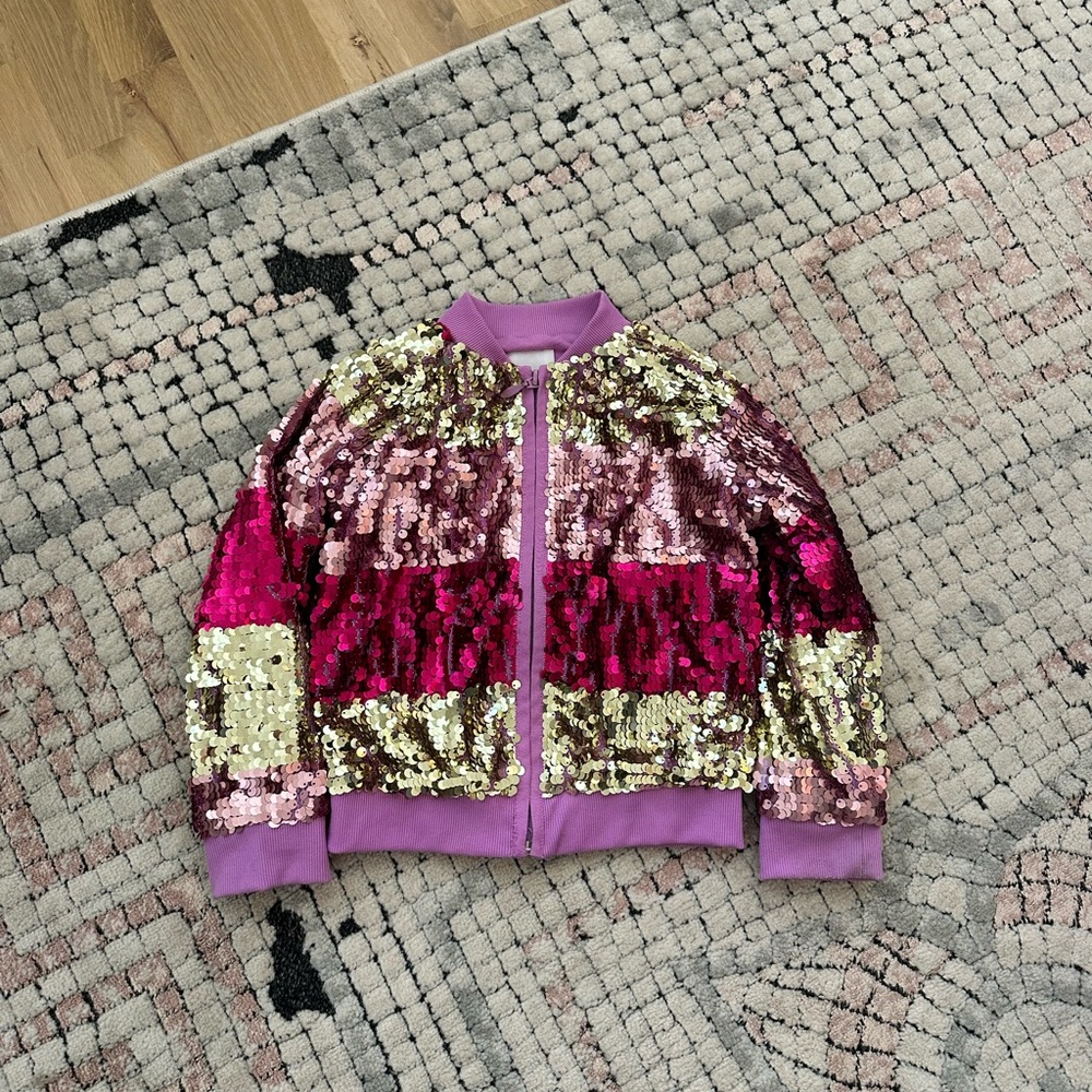 Cat & Jack Pink and Gold Sequin Kids Blazer